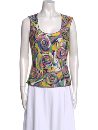 Escada Printed Scoop Neck Top