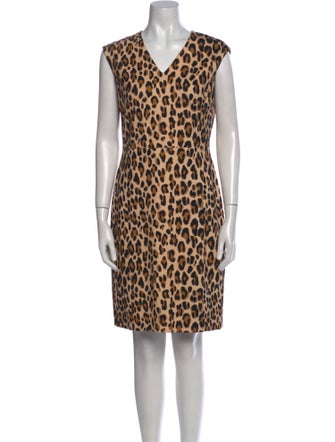 Escada Animal Print Knee-Length Dress