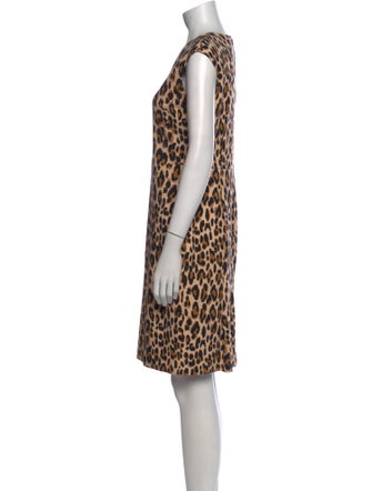 Escada Animal Print Knee-Length Dress