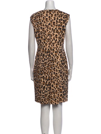Escada Animal Print Knee-Length Dress