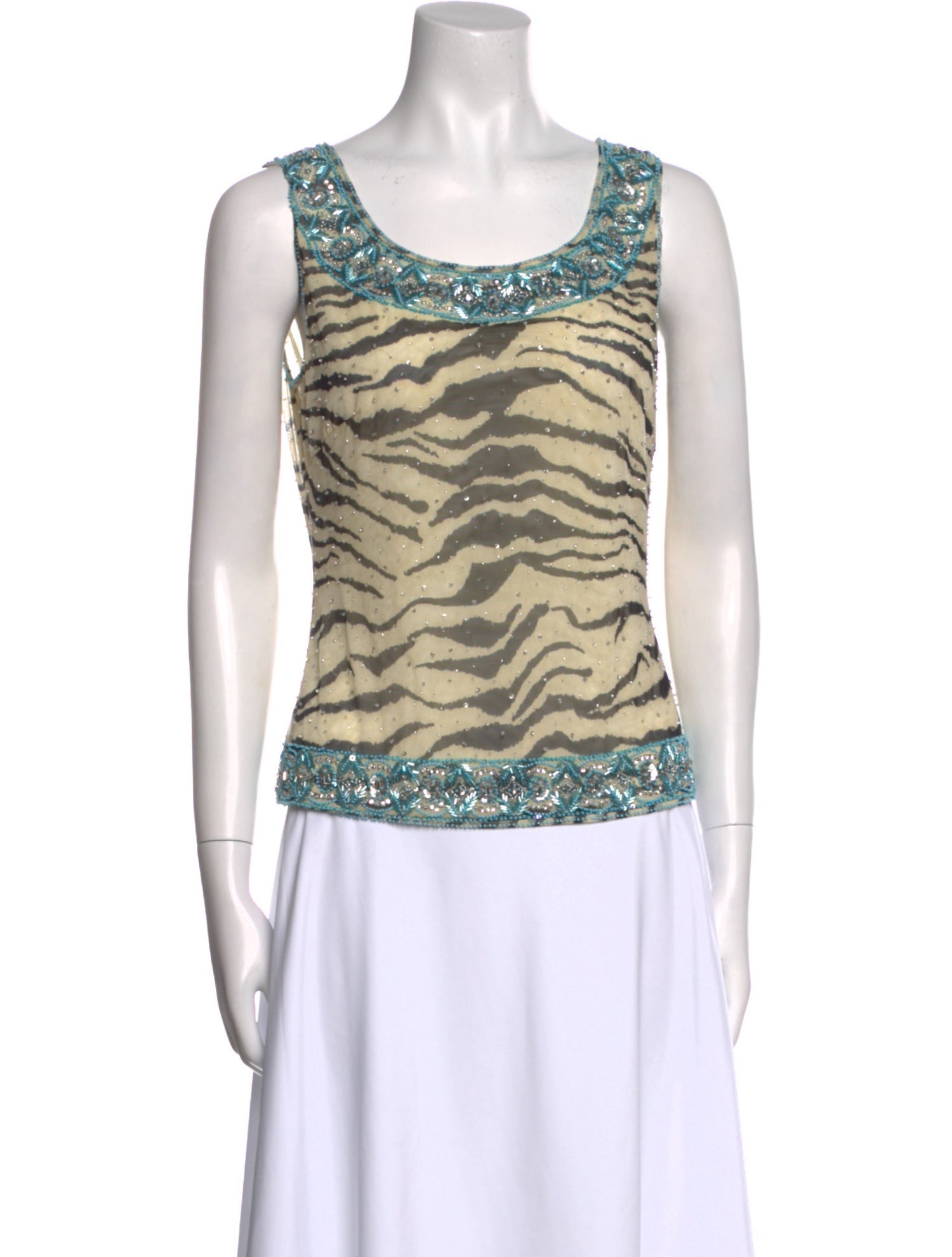 Escada Printed Scoop Neck Top