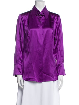 Escada Silk Long Sleeve Button-Up Top