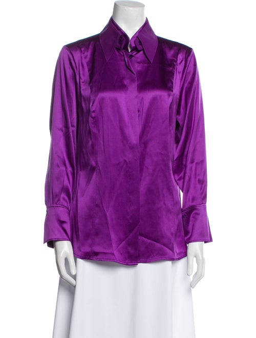 Escada Silk Long Sleeve Button-Up Top