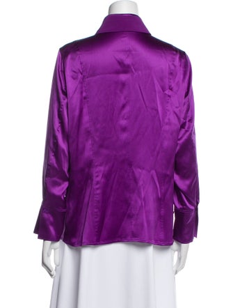 Escada Silk Long Sleeve Button-Up Top