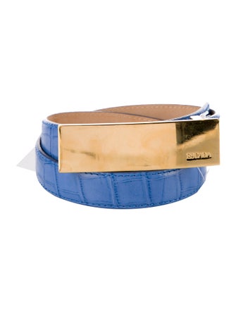 Escada Skinny Embossed Leather Belt Kit