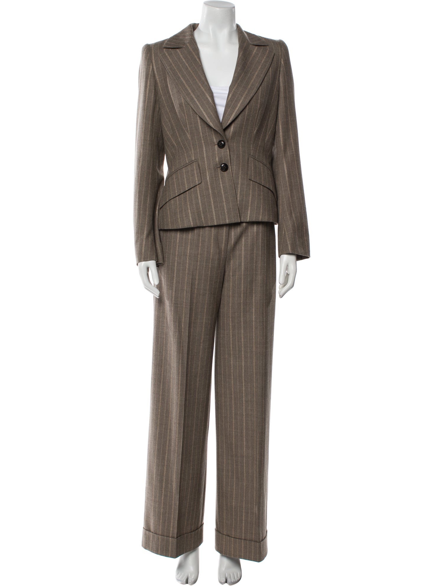 Escada Wool Striped Pantsuit