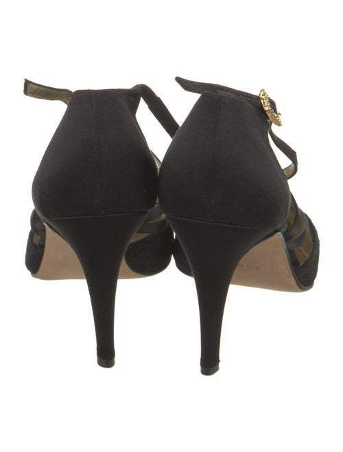 Escada Satin Lace Trim Embellishment D'Orsay Pumps