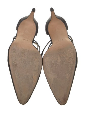 Escada Satin Lace Trim Embellishment D'Orsay Pumps