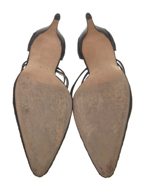 Escada Satin Lace Trim Embellishment D'Orsay Pumps