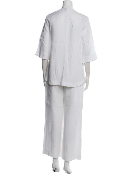 Escada Linen Crystal Embellishments Pant Set