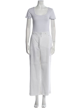 Escada Linen Crystal Embellishments Pant Set