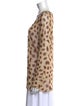 Escada Animal Print V-Neck Sweater