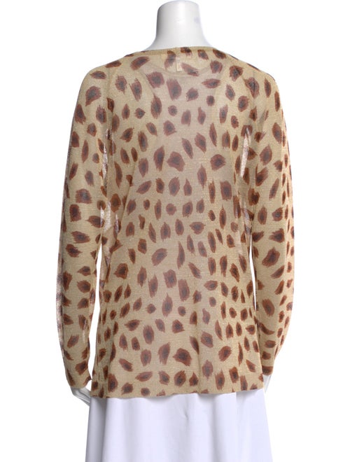Escada Animal Print V-Neck Sweater