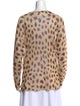 Escada Animal Print V-Neck Sweater