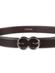 Escada Leather Whipstitch Trim Waist Belt