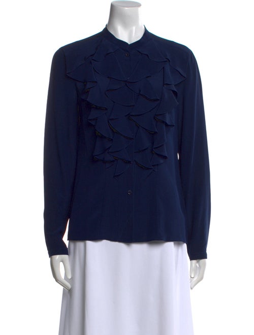 Escada Silk Long Sleeve Button-Up Top