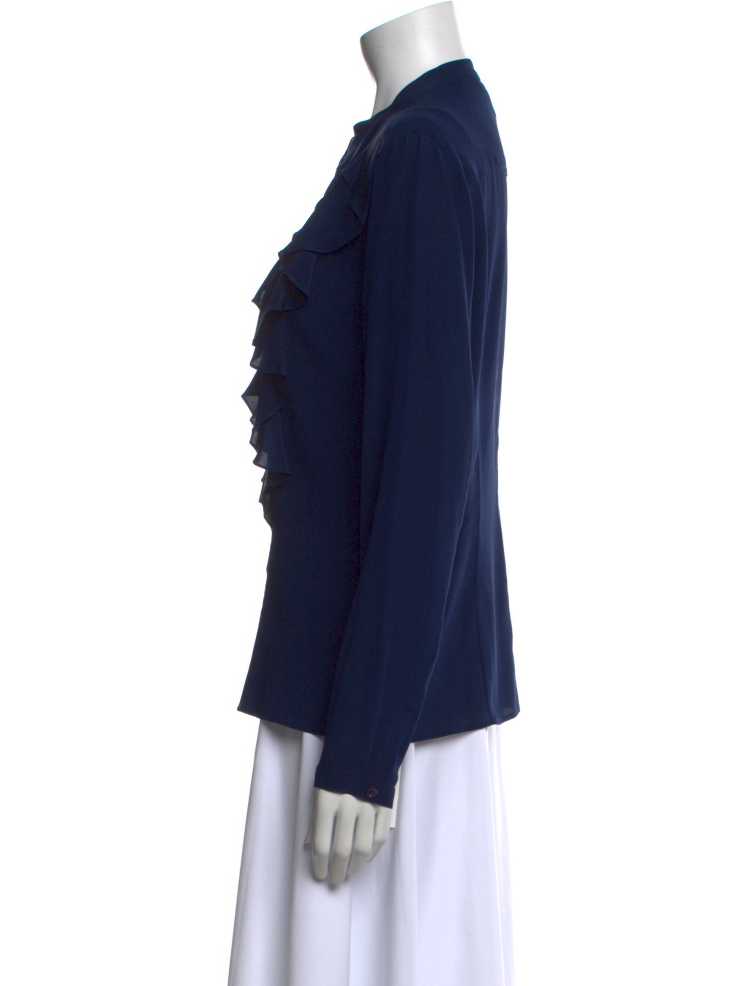 Escada Silk Long Sleeve Button-Up Top