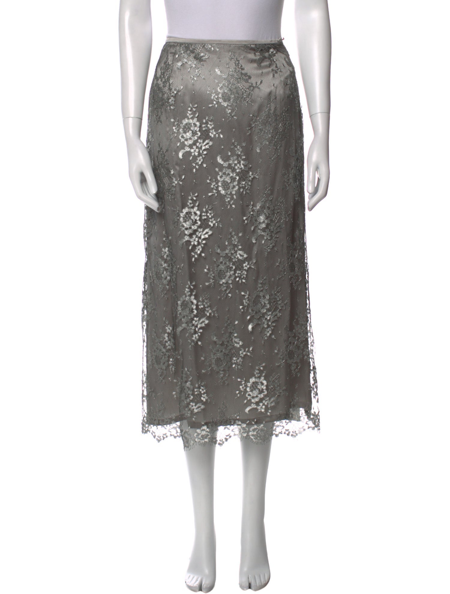 Escada Lace Pattern Midi Length Skirt