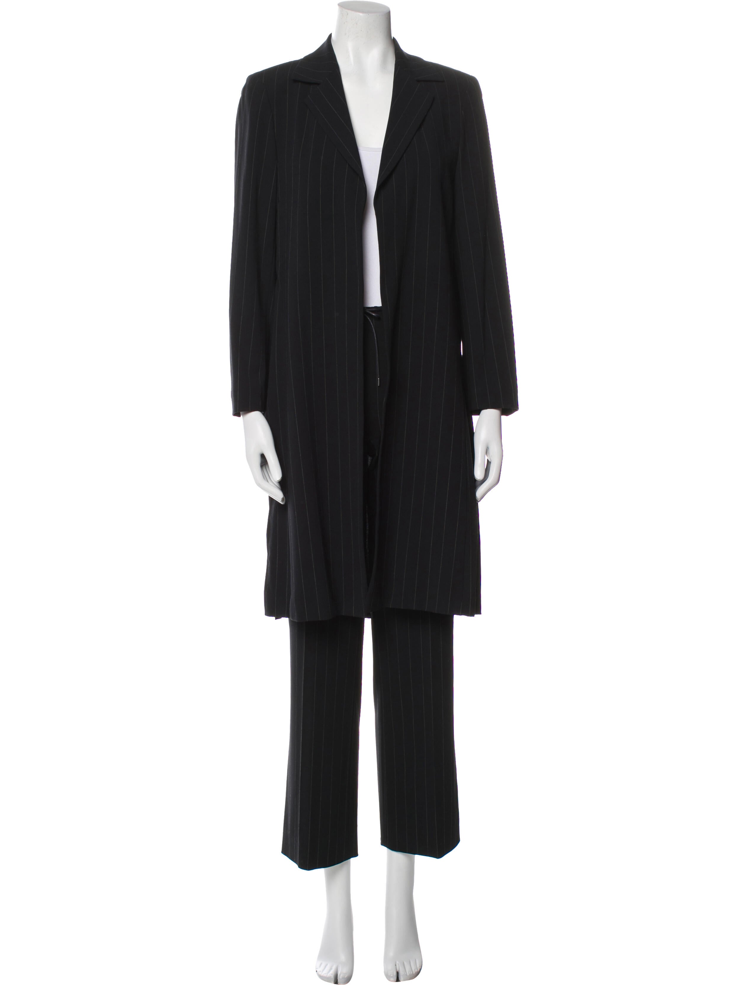 Escada Virgin Wool Striped Pantsuit