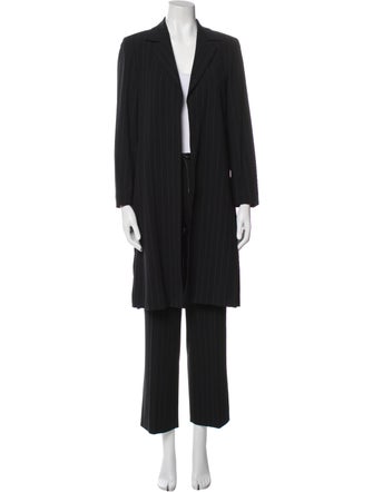 Escada Virgin Wool Striped Pantsuit