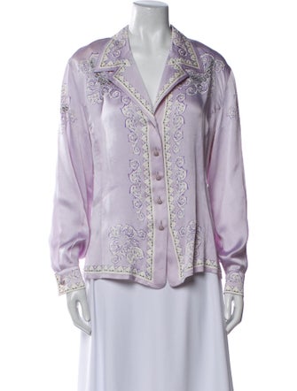 Escada Silk Printed Button-Up Top