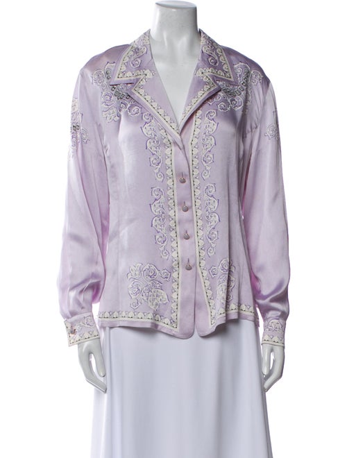 Escada Silk Printed Button-Up Top