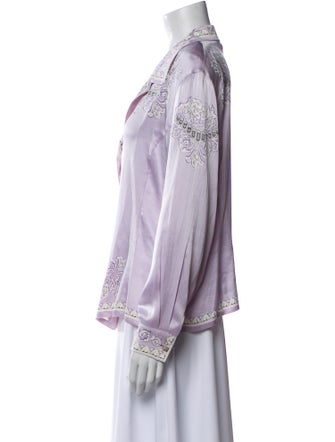 Escada Silk Printed Button-Up Top