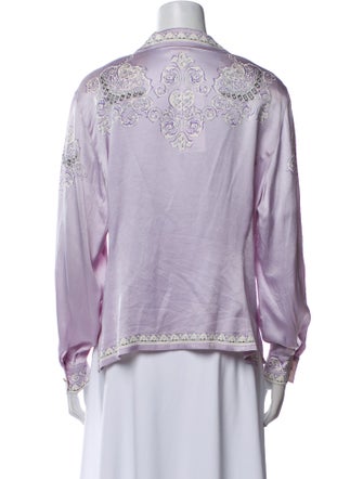 Escada Silk Printed Button-Up Top