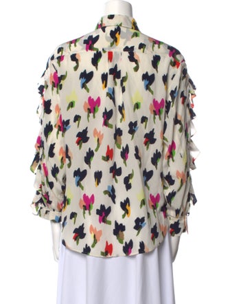 Escada Silk Printed Button-Up Top