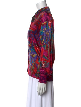 Escada Silk Printed Button-Up Top