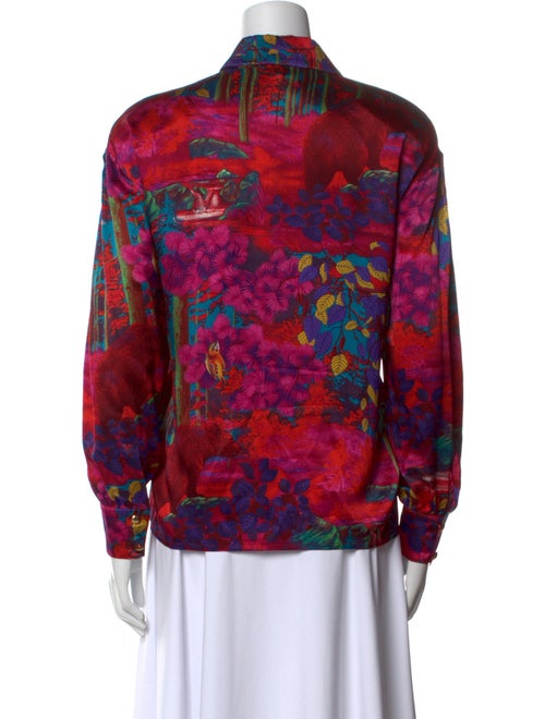 Escada Silk Printed Button-Up Top