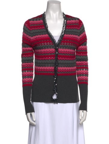 Escada Knitwear Virgin Wool Striped Sweater M