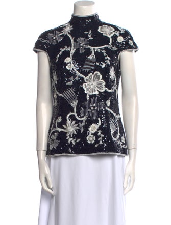 Escada Silk Floral Print Blouse