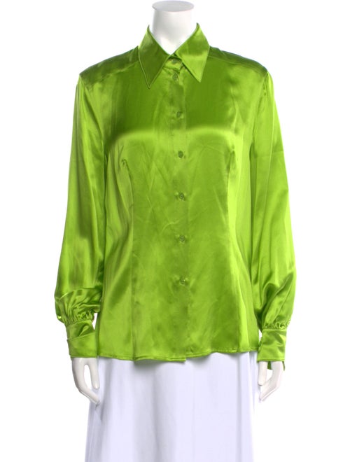 Escada Silk Long Sleeve Button-Up Top