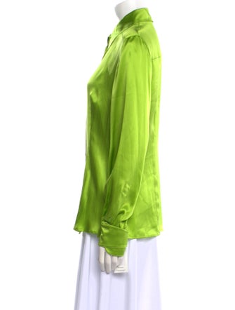Escada Silk Long Sleeve Button-Up Top