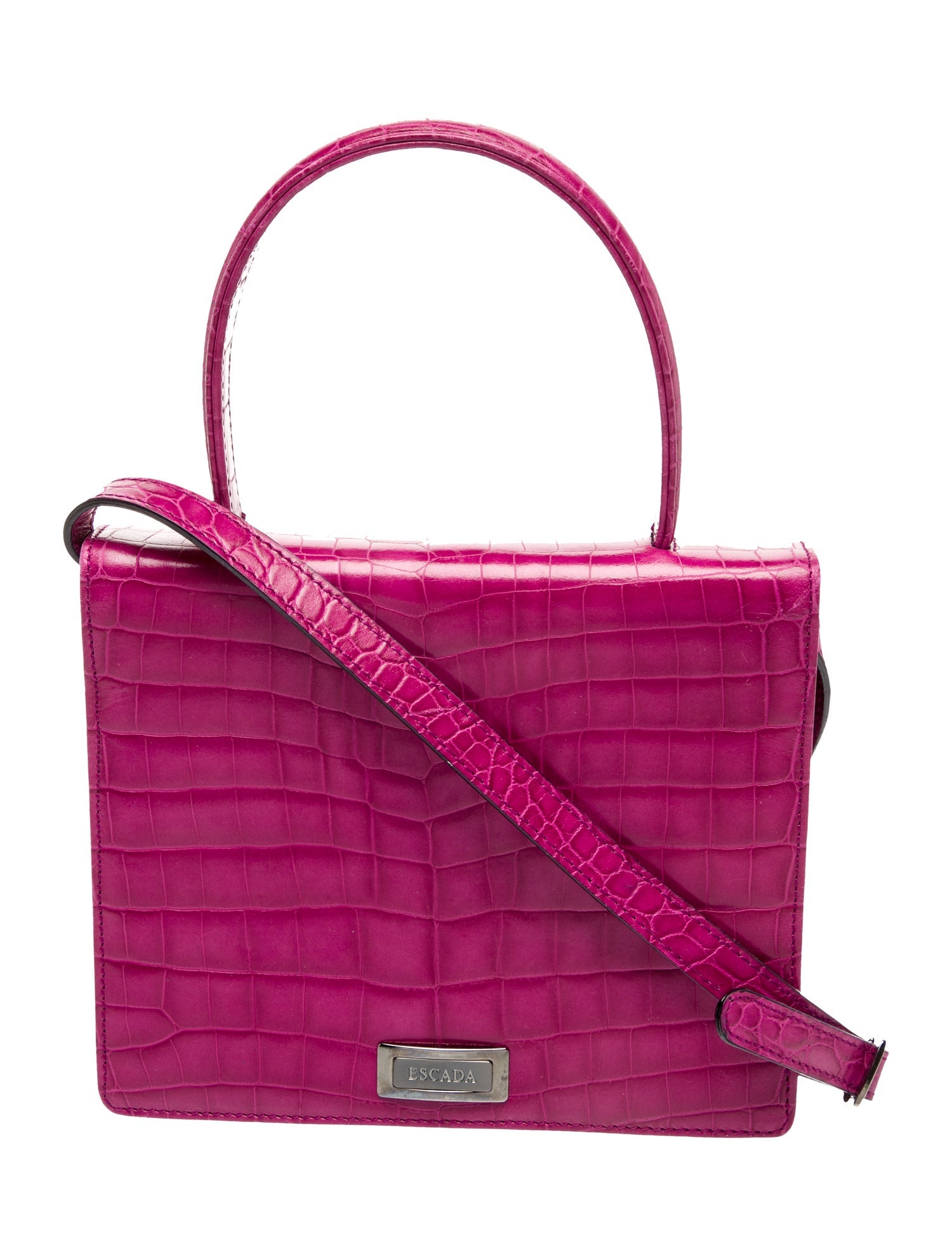 Escada Embossed Leather Shoulder Bag