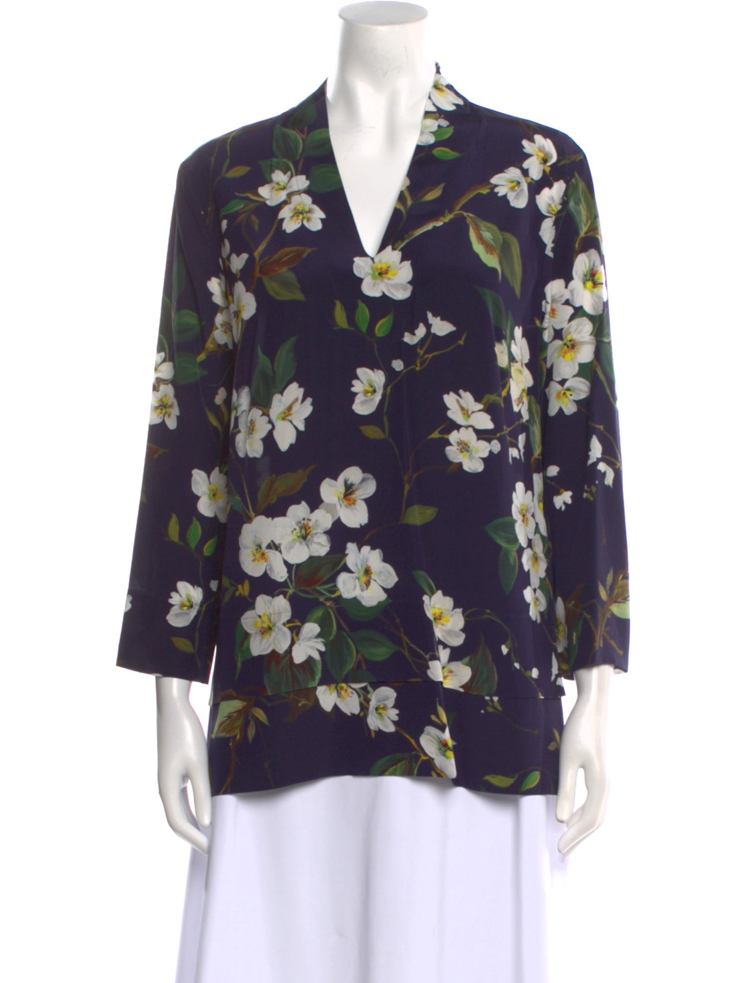 Escada Silk Floral Print Blouse