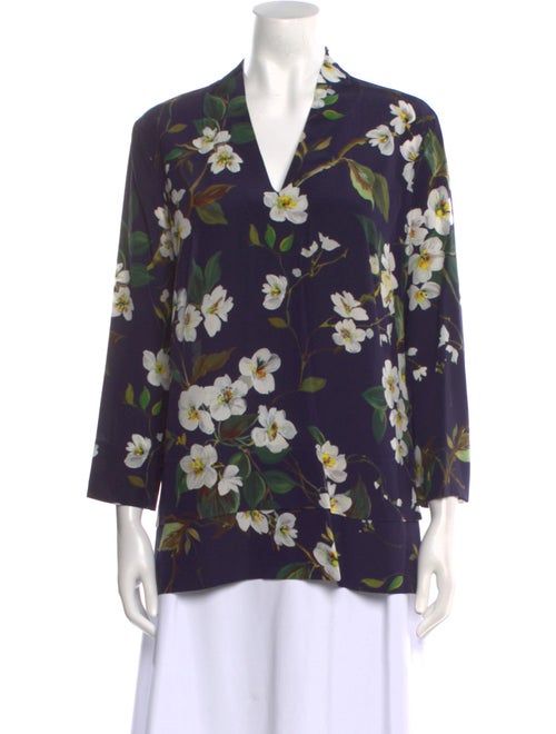 Escada Silk Floral Print Blouse