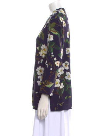 Escada Silk Floral Print Blouse