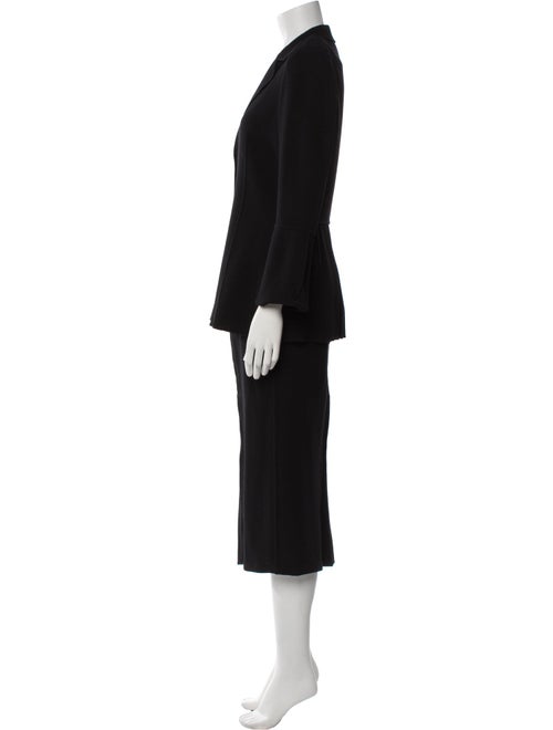 Escada Wool Pleated Accents Skirt Suit