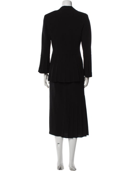 Escada Wool Pleated Accents Skirt Suit