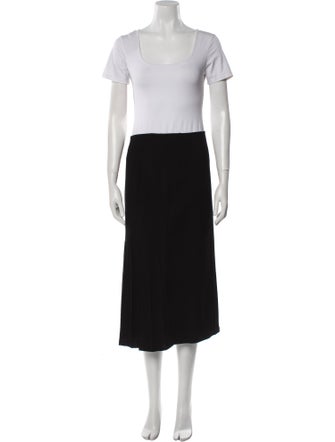 Escada Wool Pleated Accents Skirt Suit