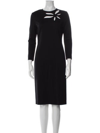 Escada Crew Neck Midi Length Dress