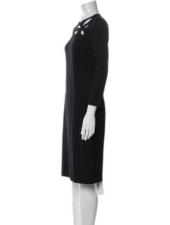 Escada Crew Neck Midi Length Dress
