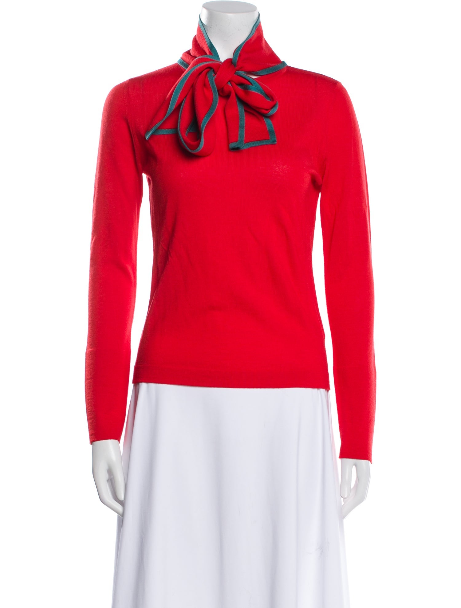 Escada Virgin Wool Tie Neck Sweater w/ Tags