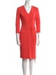 Escada V-Neck Knee-Length Dress