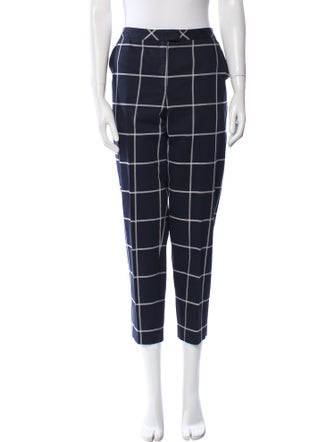 Escada Plaid Print Straight Leg Pants