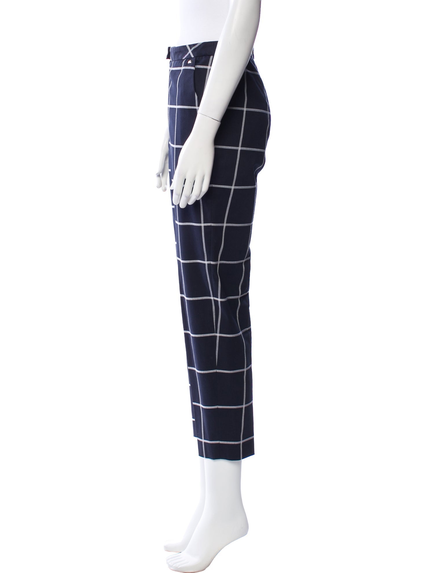 Escada Plaid Print Straight Leg Pants