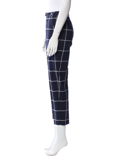 Escada Plaid Print Straight Leg Pants