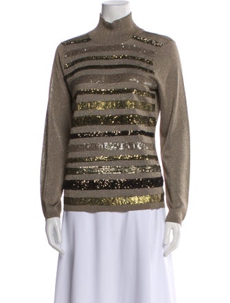 Escada Striped Turtleneck Sweater